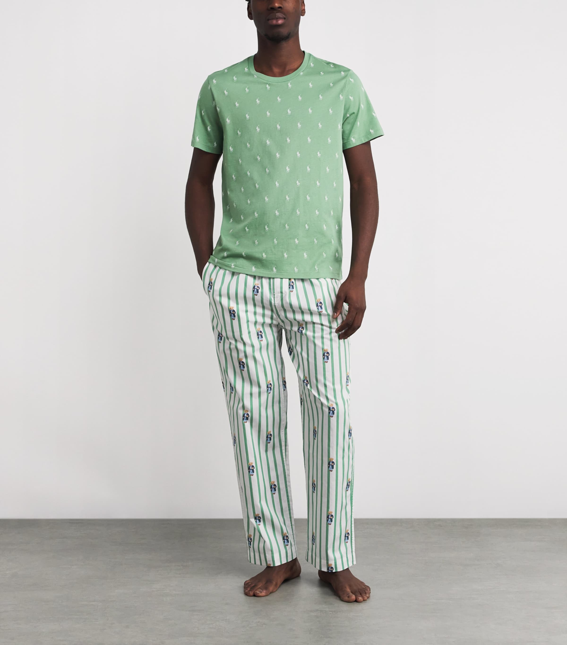 Cotton Polo Bear Pyjama Trousers FAIRWAY GLEN NVY Image 1