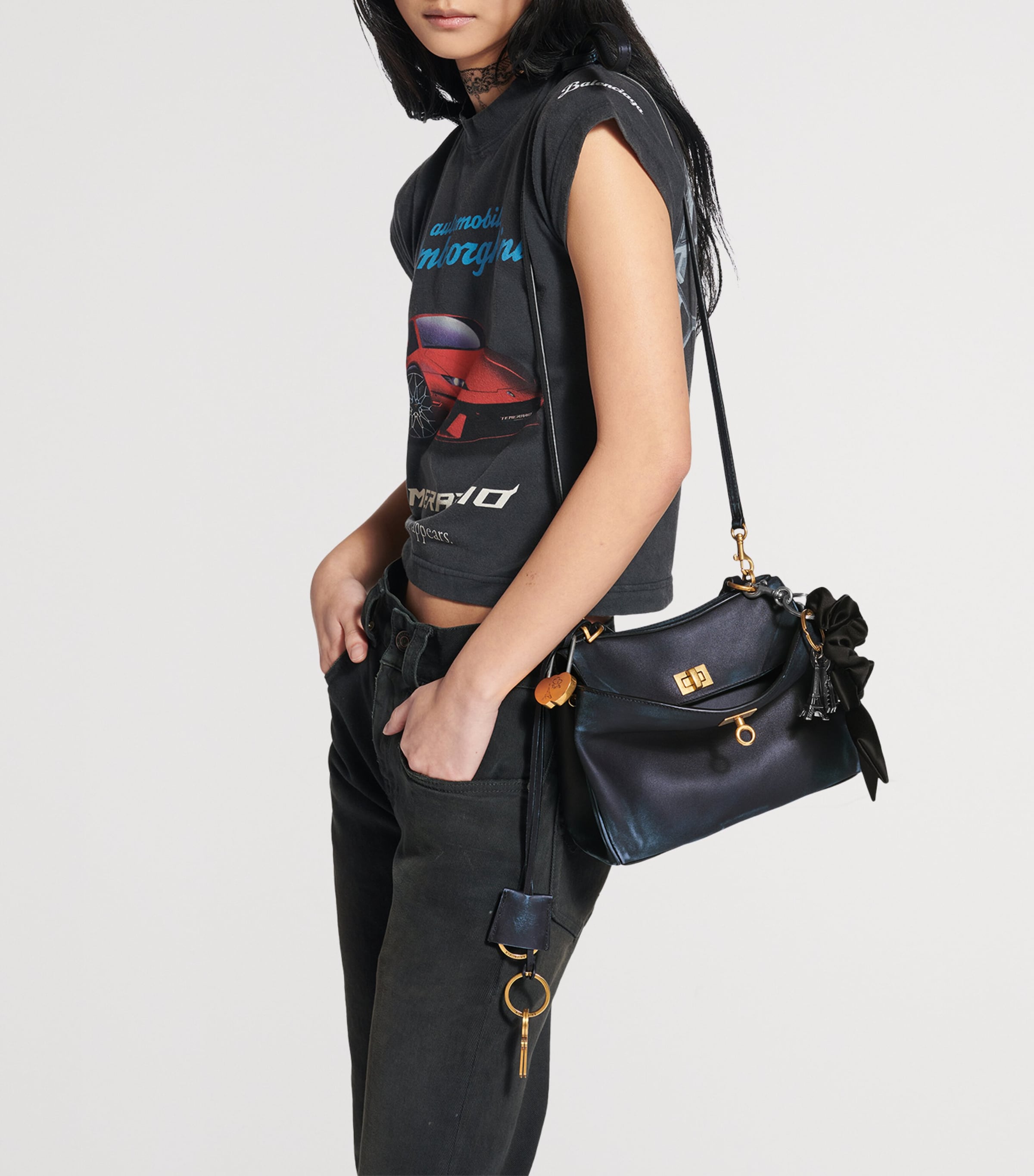BALENCIAGA＊Black Leather Rodeo Handbag Rodeo leather handbag Balenciaga Black in Leather - 56831530