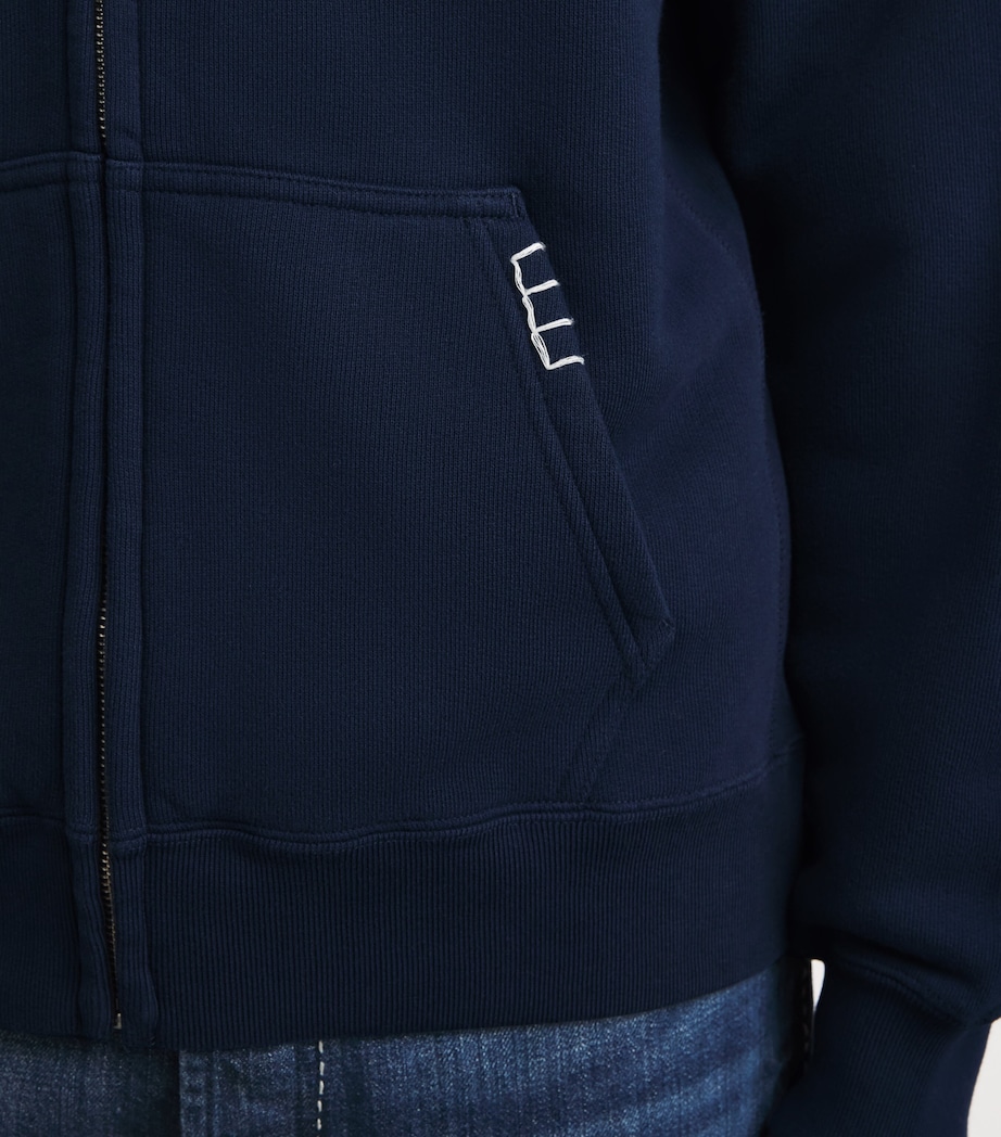 JW Anderson Mens Cotton Zip-Up Hoodie Navy Image 3