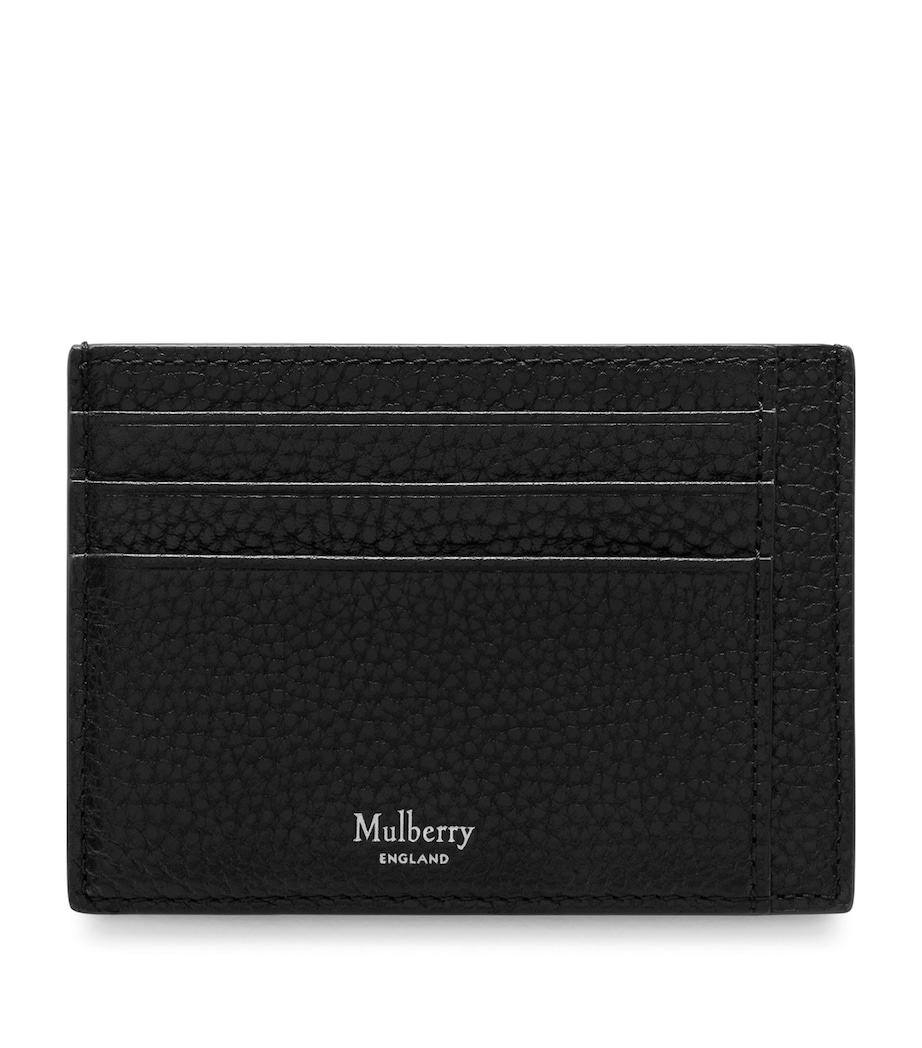 Grained Leather Card Holder BLACK Image 1