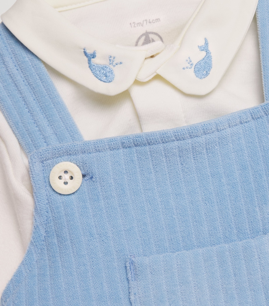 Cotton Bodysuit and Dungarees Set (1-18 Months) FLO/MILK Image 4