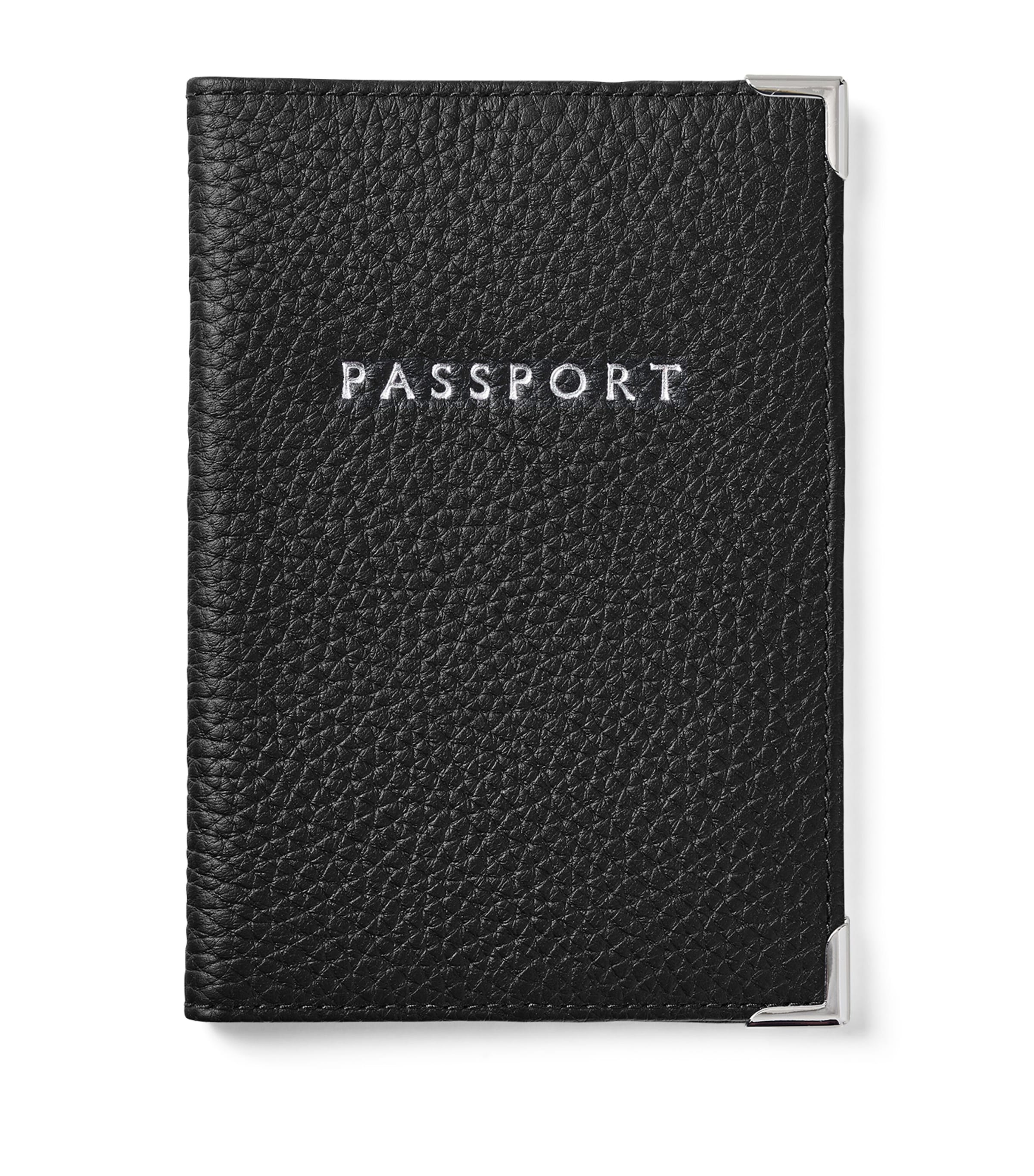 Shop Aspinal Of London Leather Passport Cover In Black