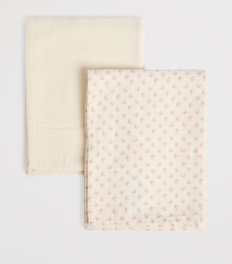 Set of 2 Doudou Swaddle Blankets (60cm x 60cm) FL BORDEAUX Image 3