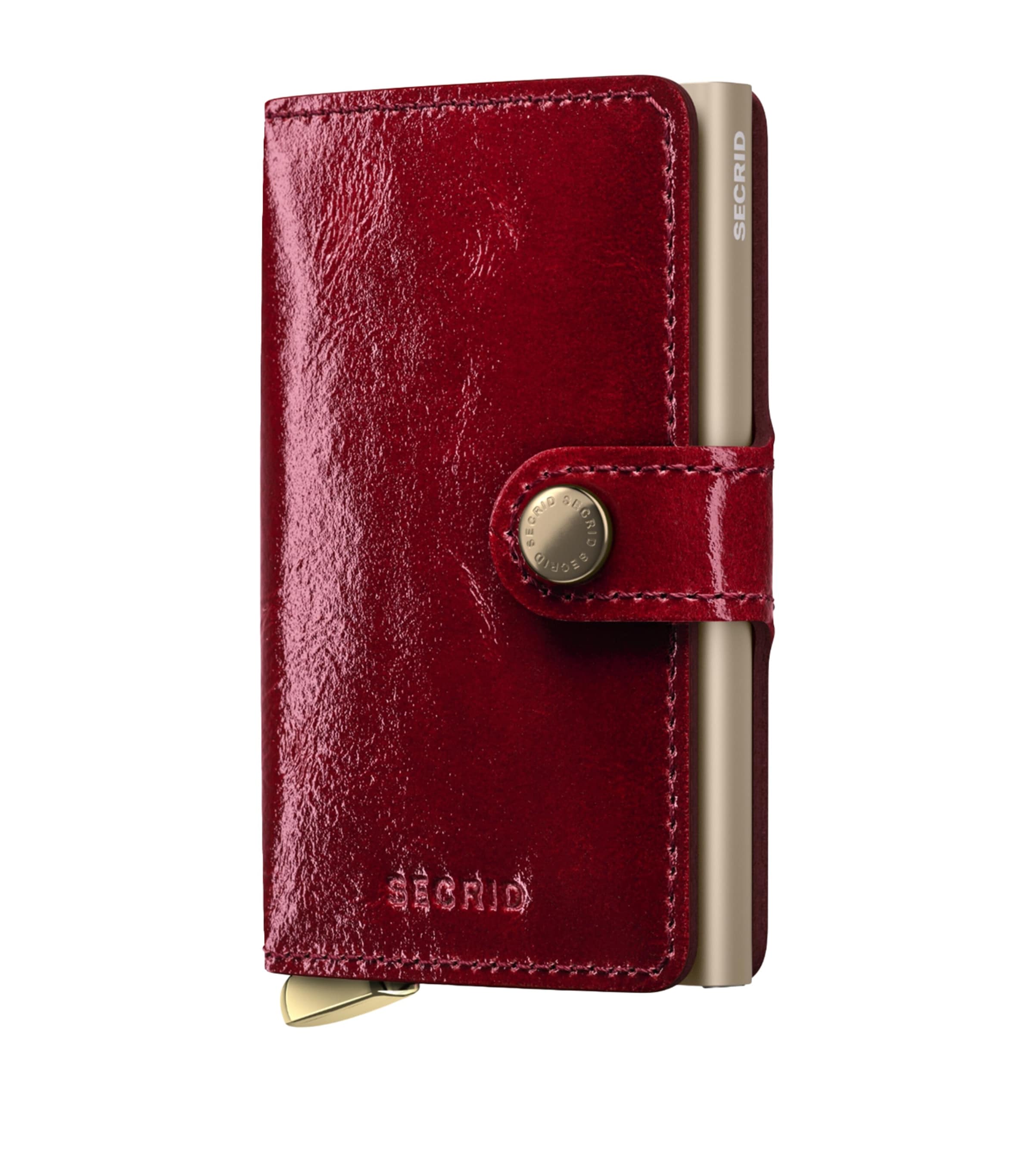 Secrid Leather Miniwallet In Red