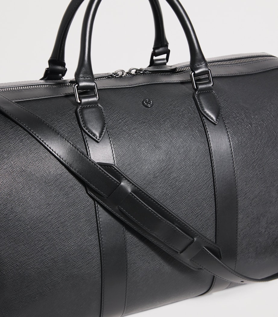 Harrods Leather Holdall Black Image 6