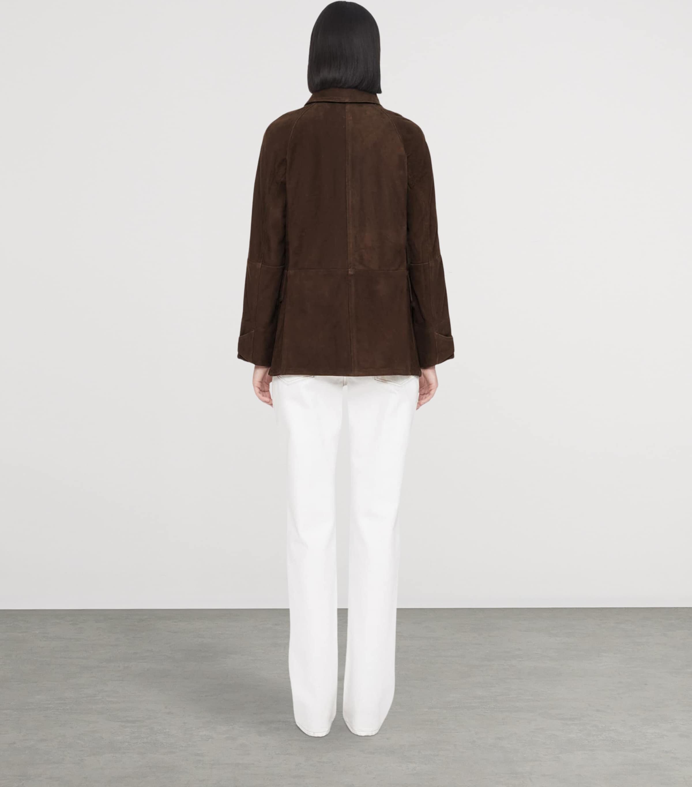 AllSaints Womens Suede Roiya Hunting Jacket Fango Brown Image 7