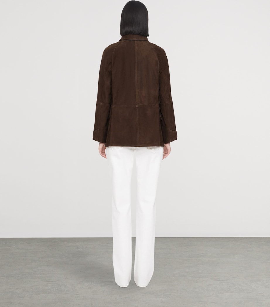 AllSaints Womens Suede Roiya Hunting Jacket Fango Brown Image 7