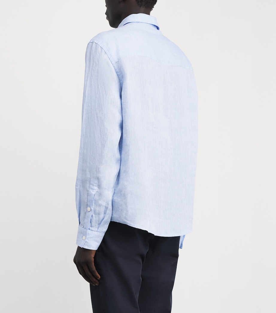 JACOB COHËN Mens Linen Long-Sleeve Shirt Violet Image 5