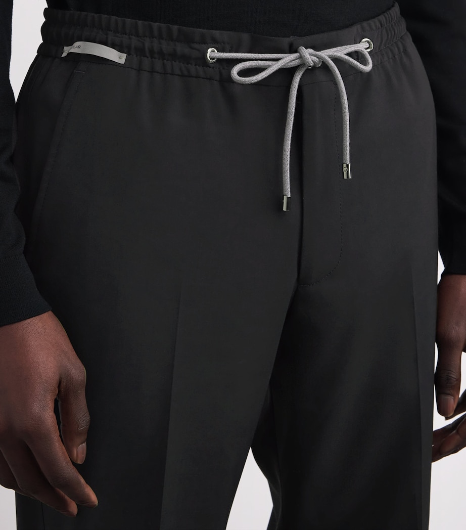Virgin Wool-Blend Drawstring Trousers 020 BLACK Image 6