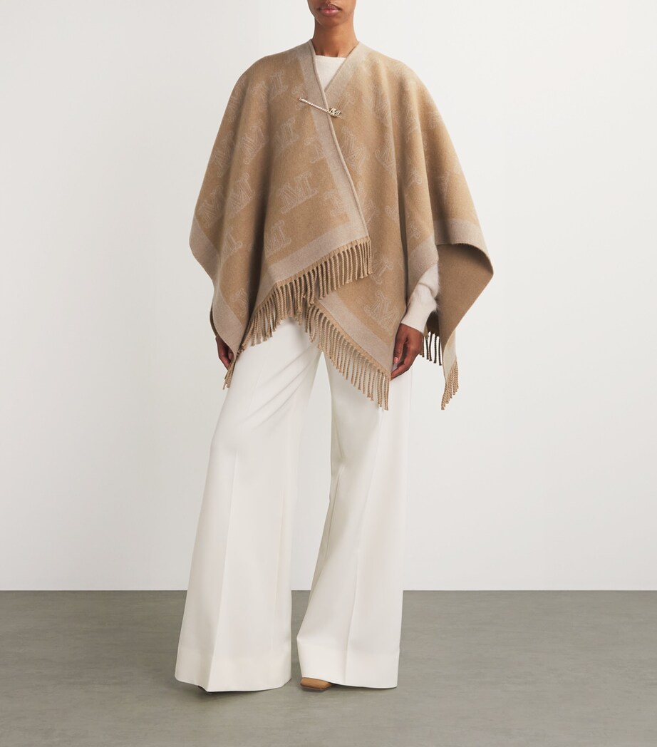 Virgin Wool Poncho CAMEL Image 2