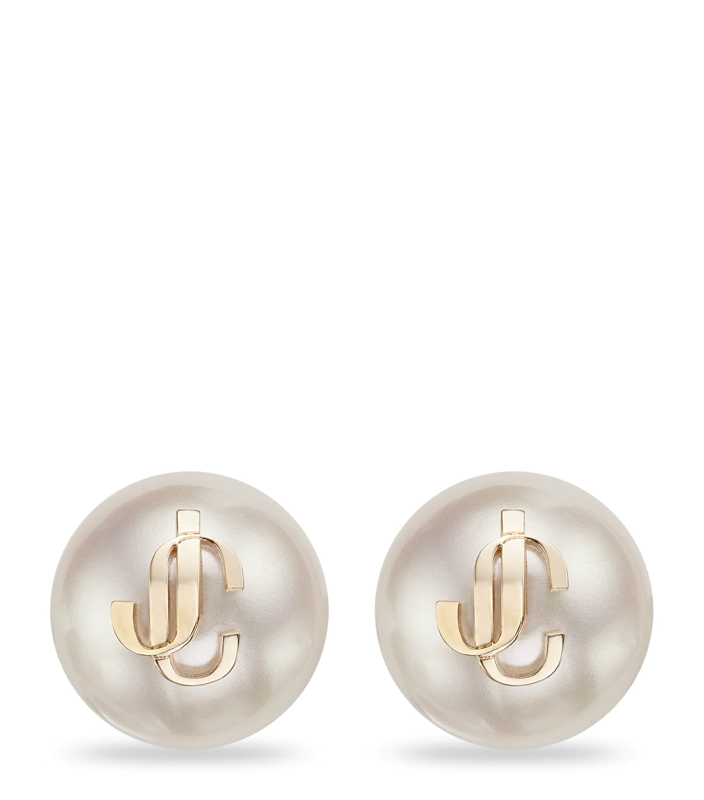 Jimmy Choo Jc Logo Stud Earrings In Gold