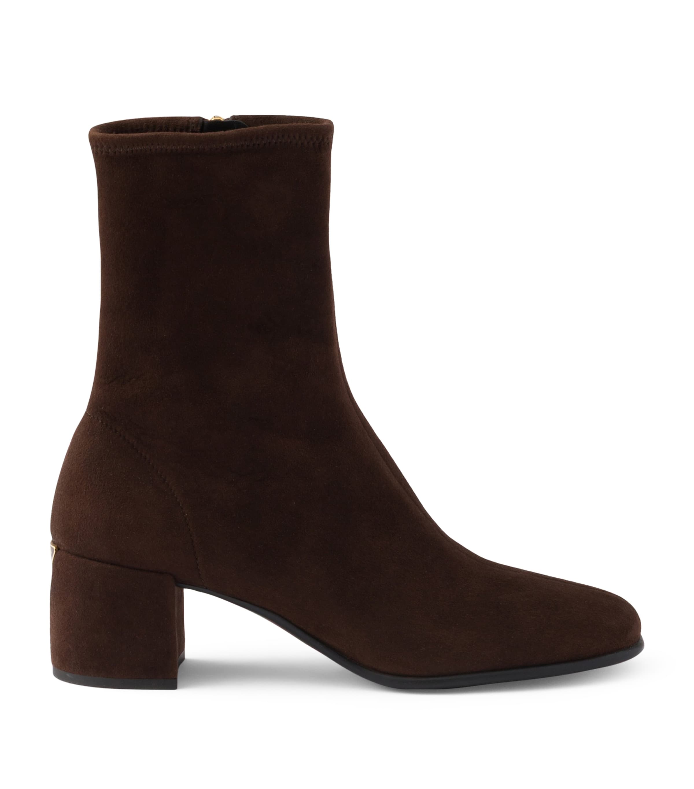 Prada Suede Stretch Booties Ankle Boots 55 Brown Image 1