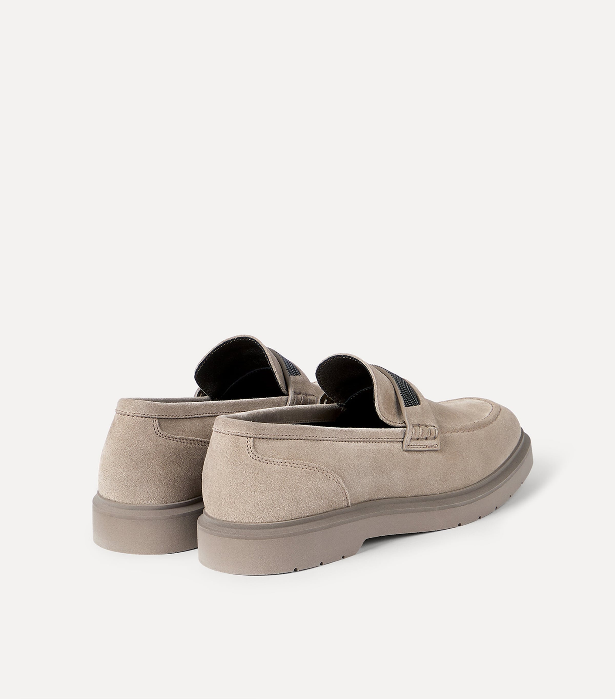 Brunello Cucinelli Suede Monili Penny Loafers Image 5
