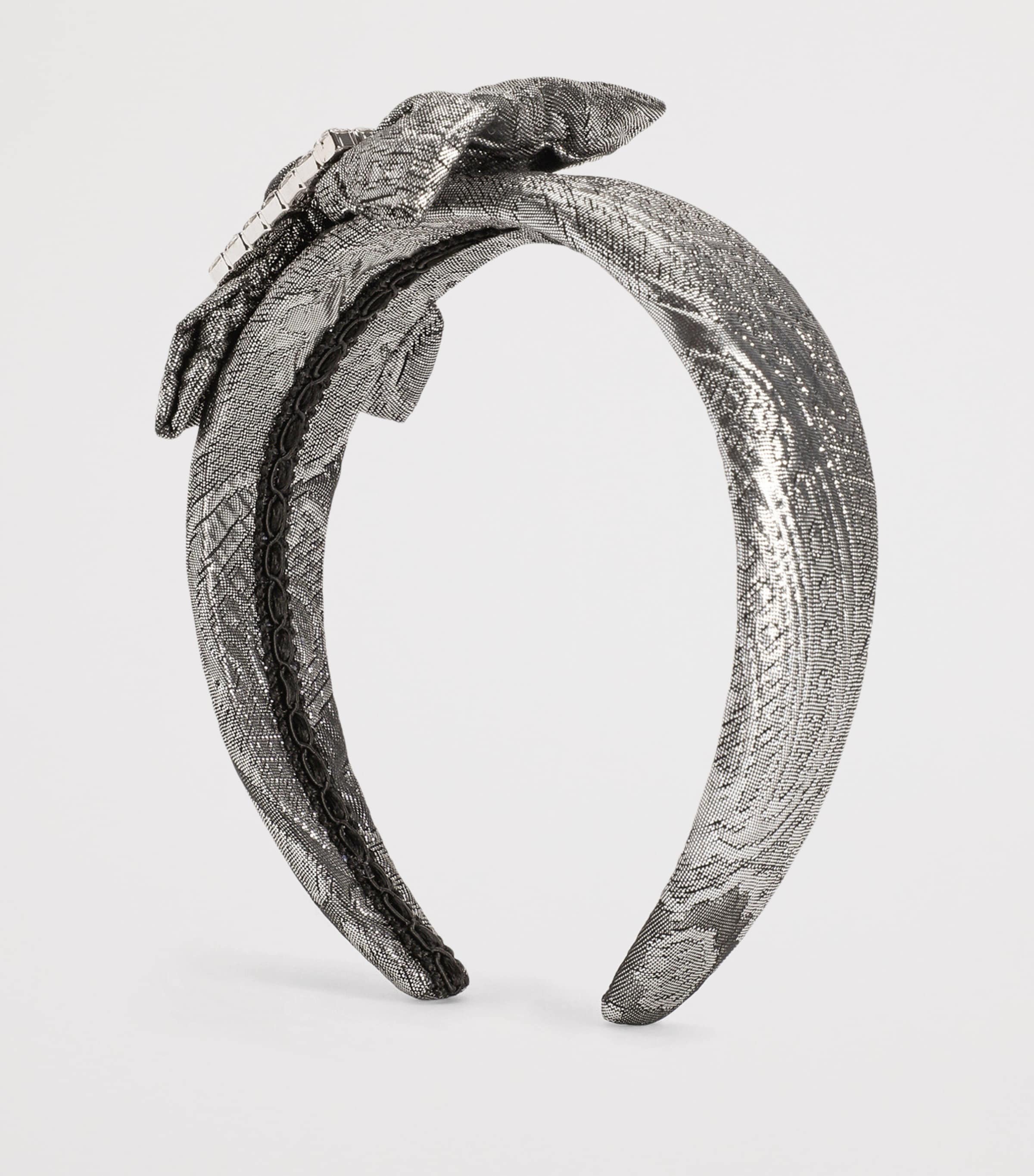 Jacquard Bow Headband S0998-SILVER Image 3
