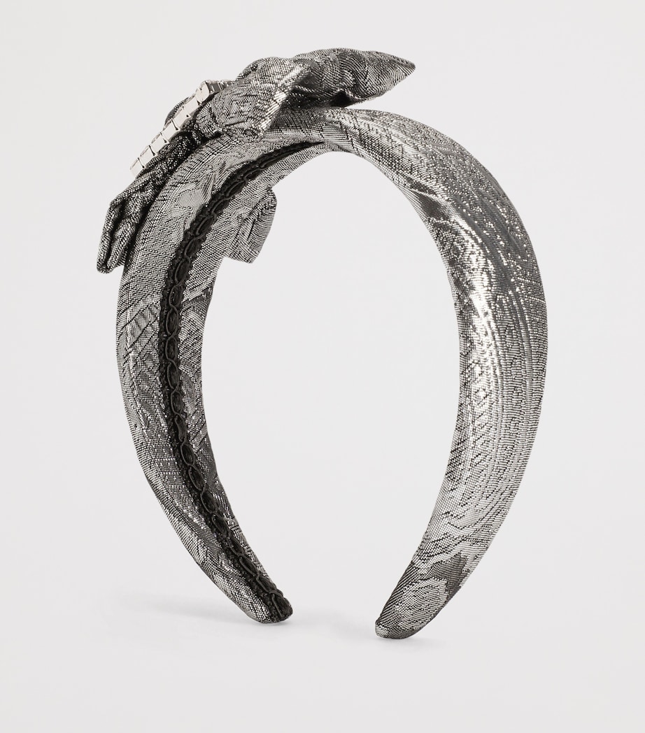 Jacquard Bow Headband S0998-SILVER Image 3