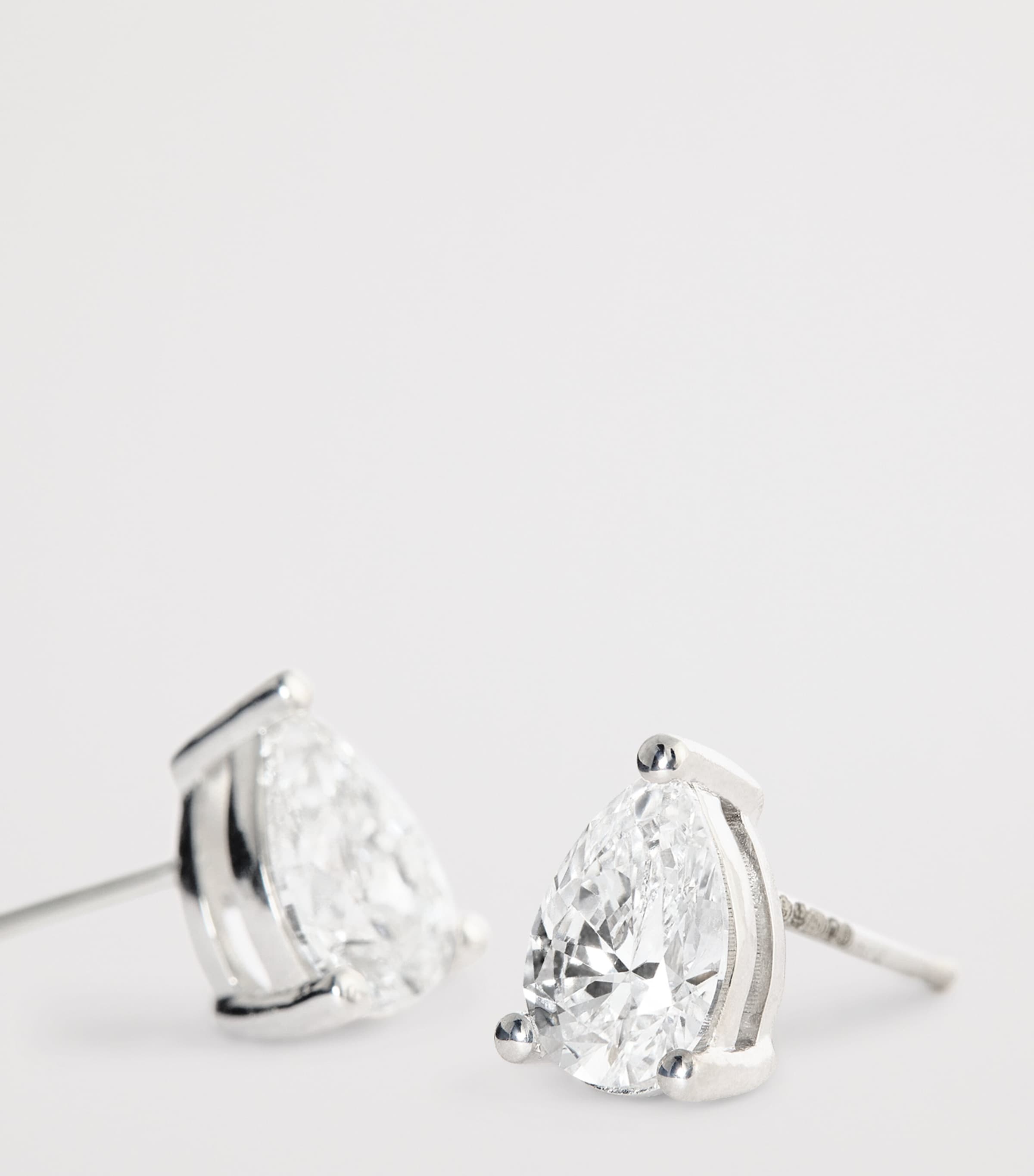 White Gold and Diamond Pear Stud Earrings (1.00ctw) WHITE GOLD Image 5