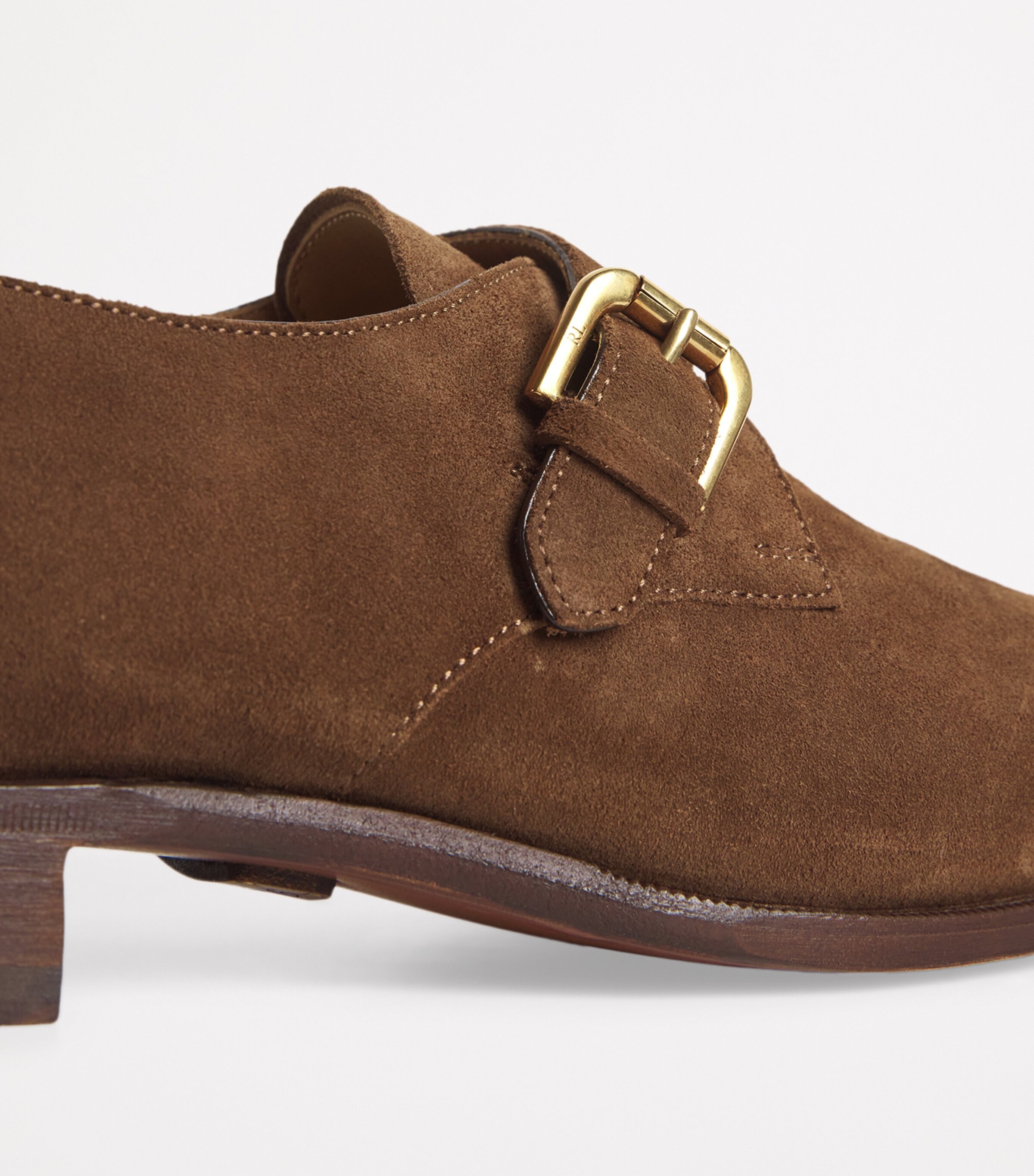 Ralph Lauren Purple Label Suede Darnell Monk Shoes Chestnut Brown Image 7