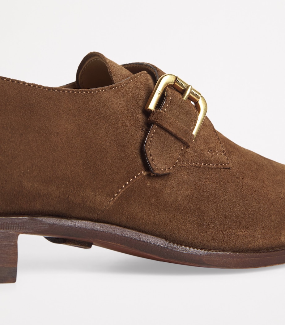 Ralph Lauren Purple Label Suede Darnell Monk Shoes Chestnut Brown Image 7