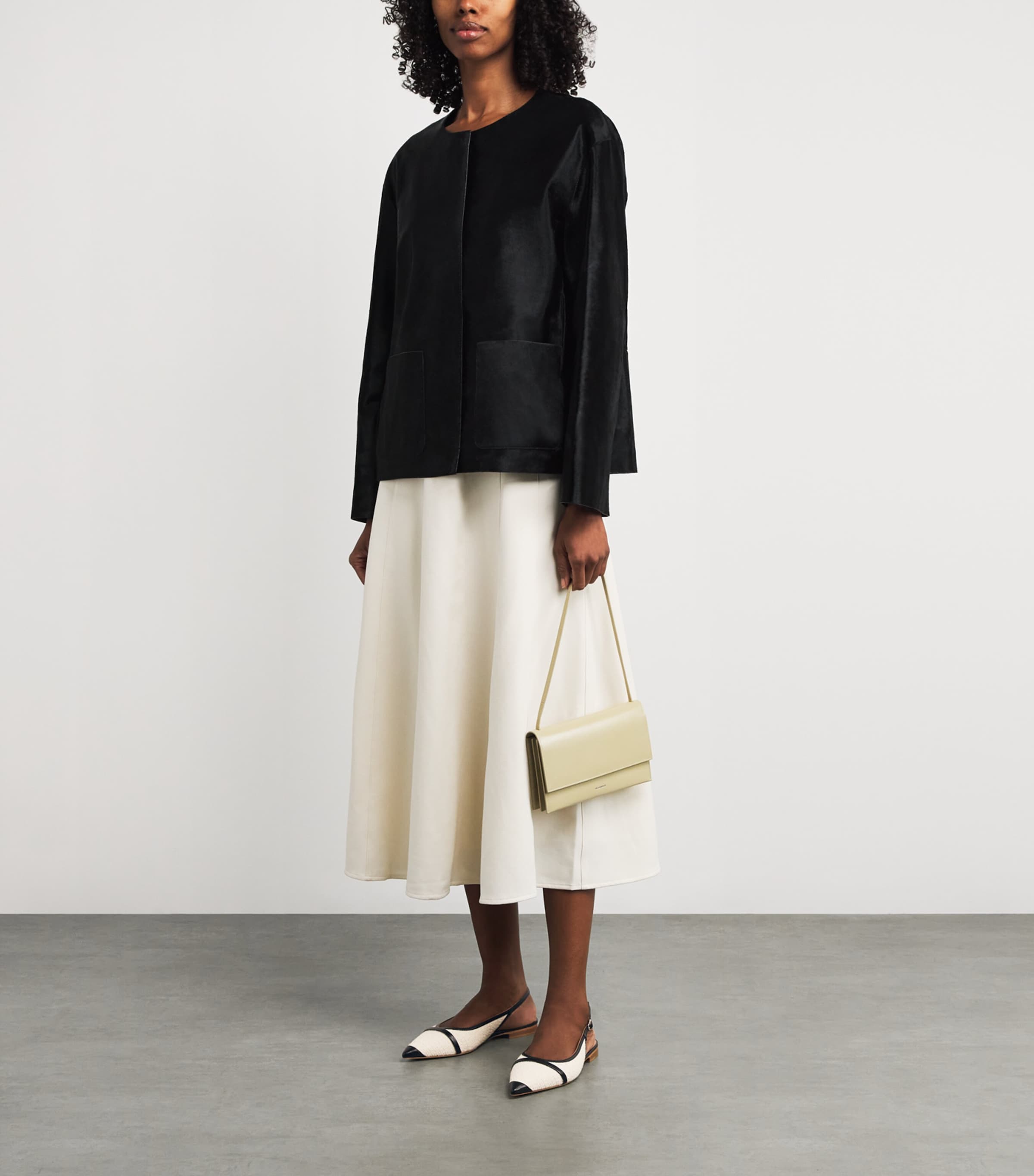 Bouclé Jama Slingback Flats CREAM Image 6