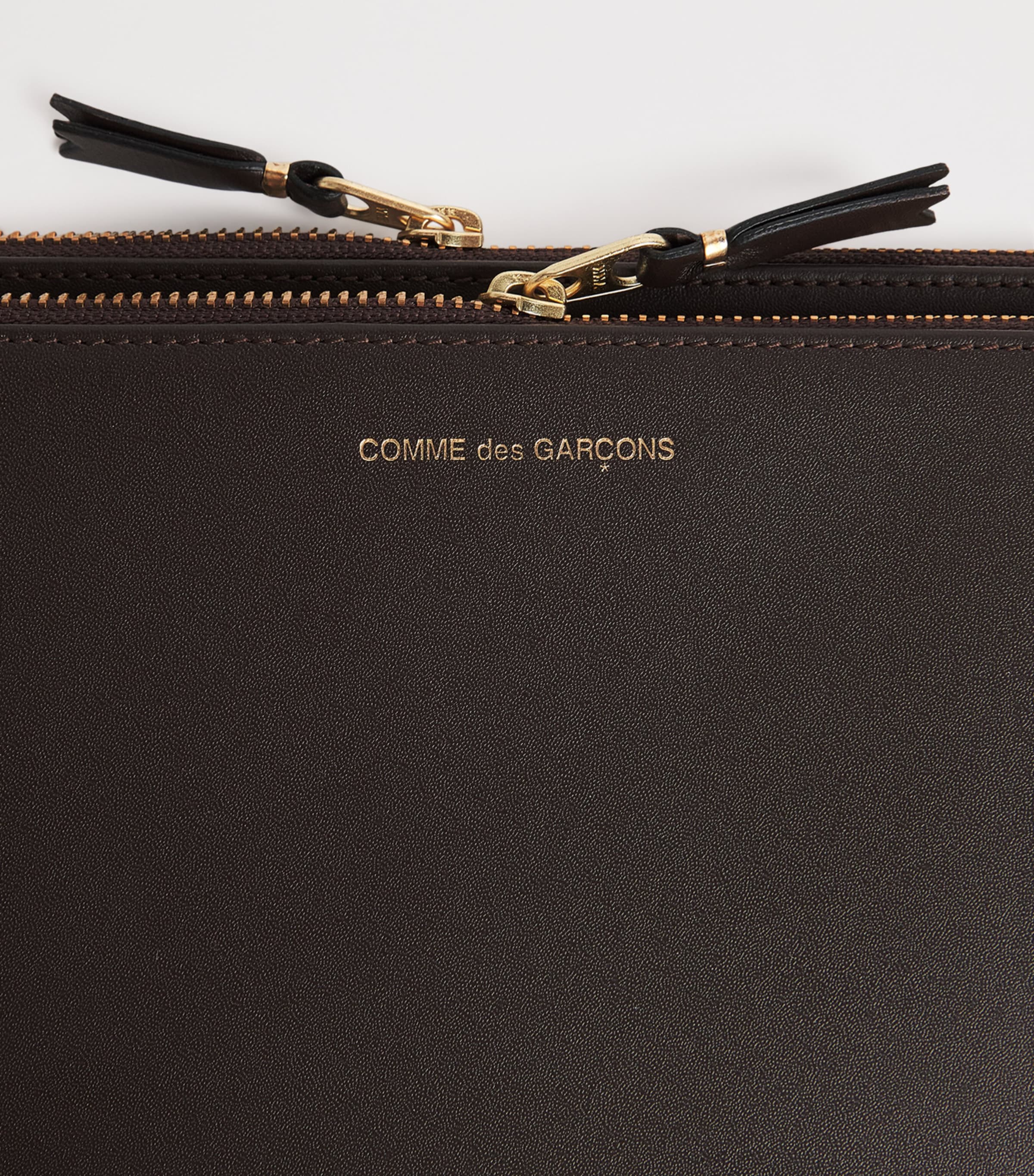 Comme Des Garçons Wallet Large Leather Outside Pocket Wallet Brown Image 4