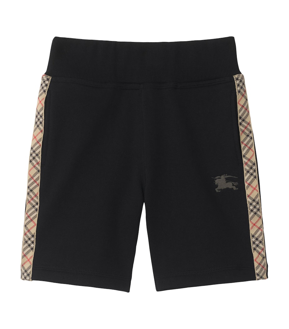 Burberry Kids Cotton Check-Trim Shorts (3-12 Years) Black Image 1