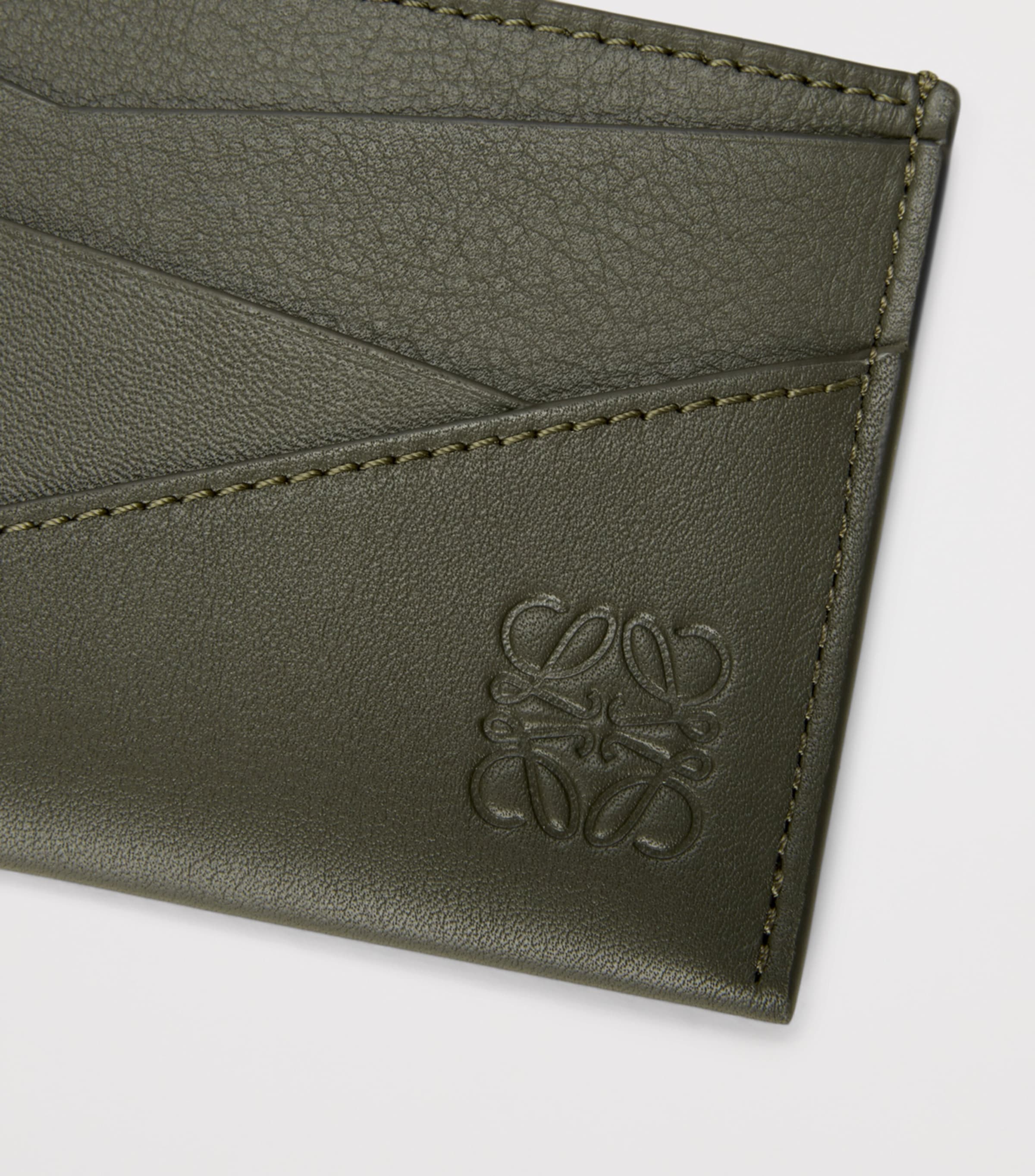 Leather Puzzle Edge Card Holder DARK KHAKI Image 4