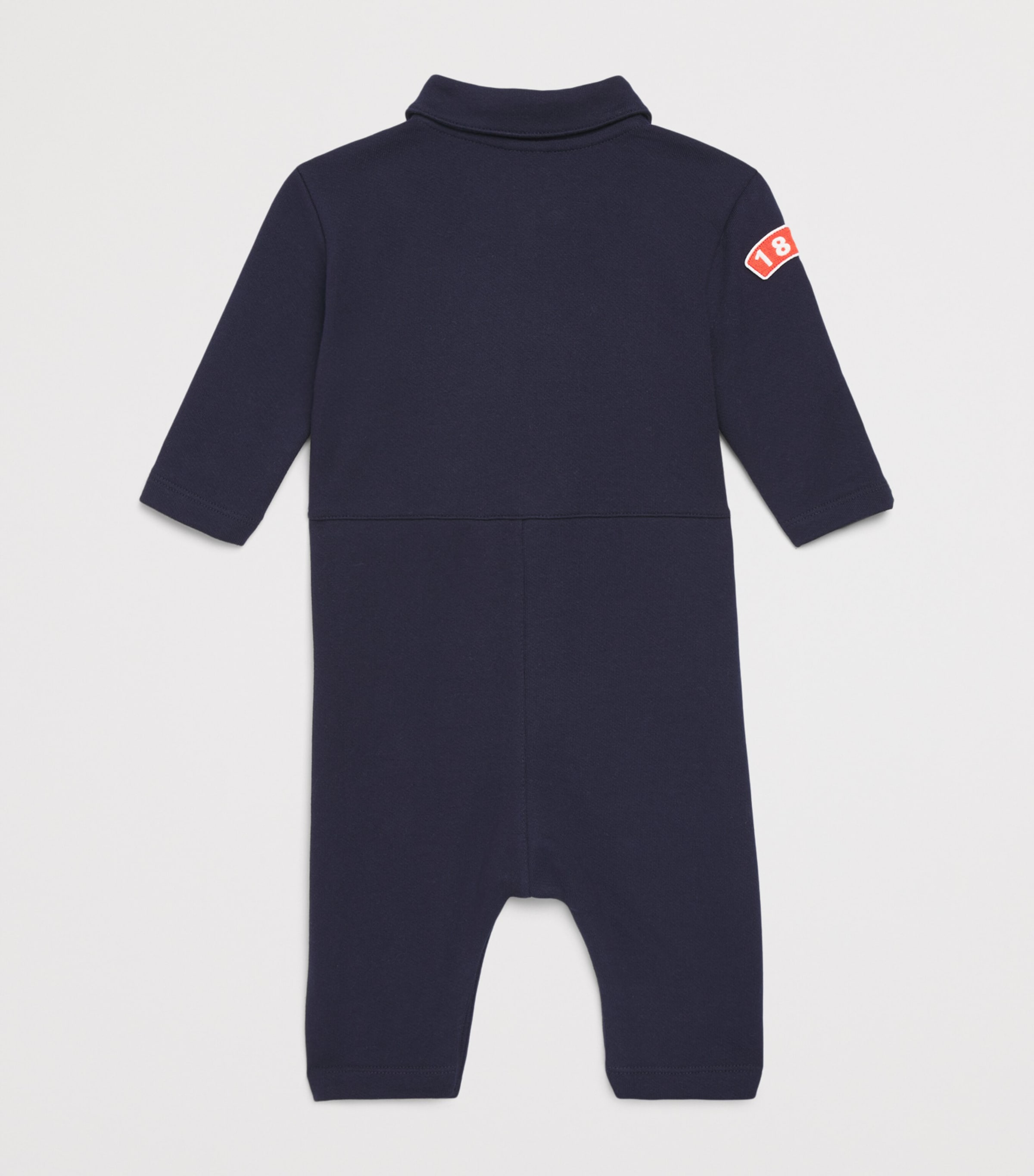 Petit Bateau Cotton Logo Playsuit (0-24 Months) Soir Image 2