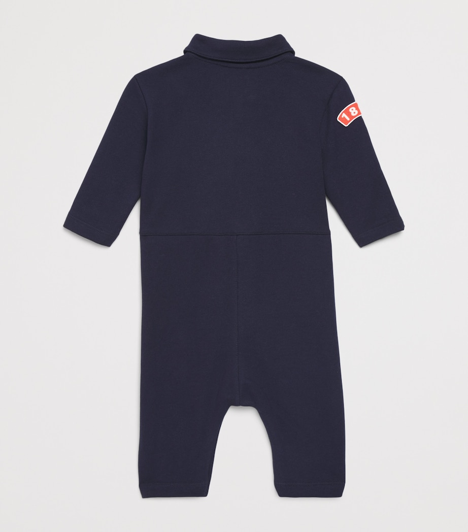 Petit Bateau Cotton Logo Playsuit (0-24 Months) Soir Image 2