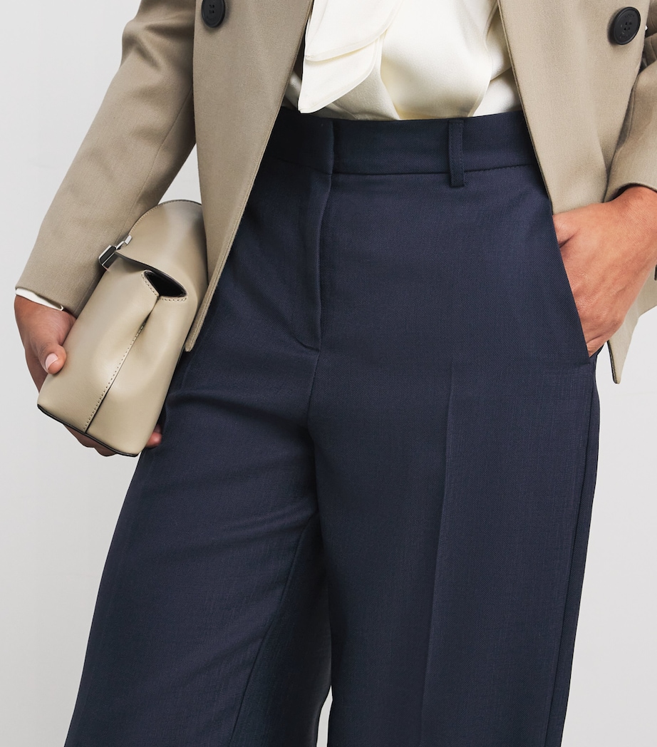 Straight Tailored Trousers NAVY Image 6