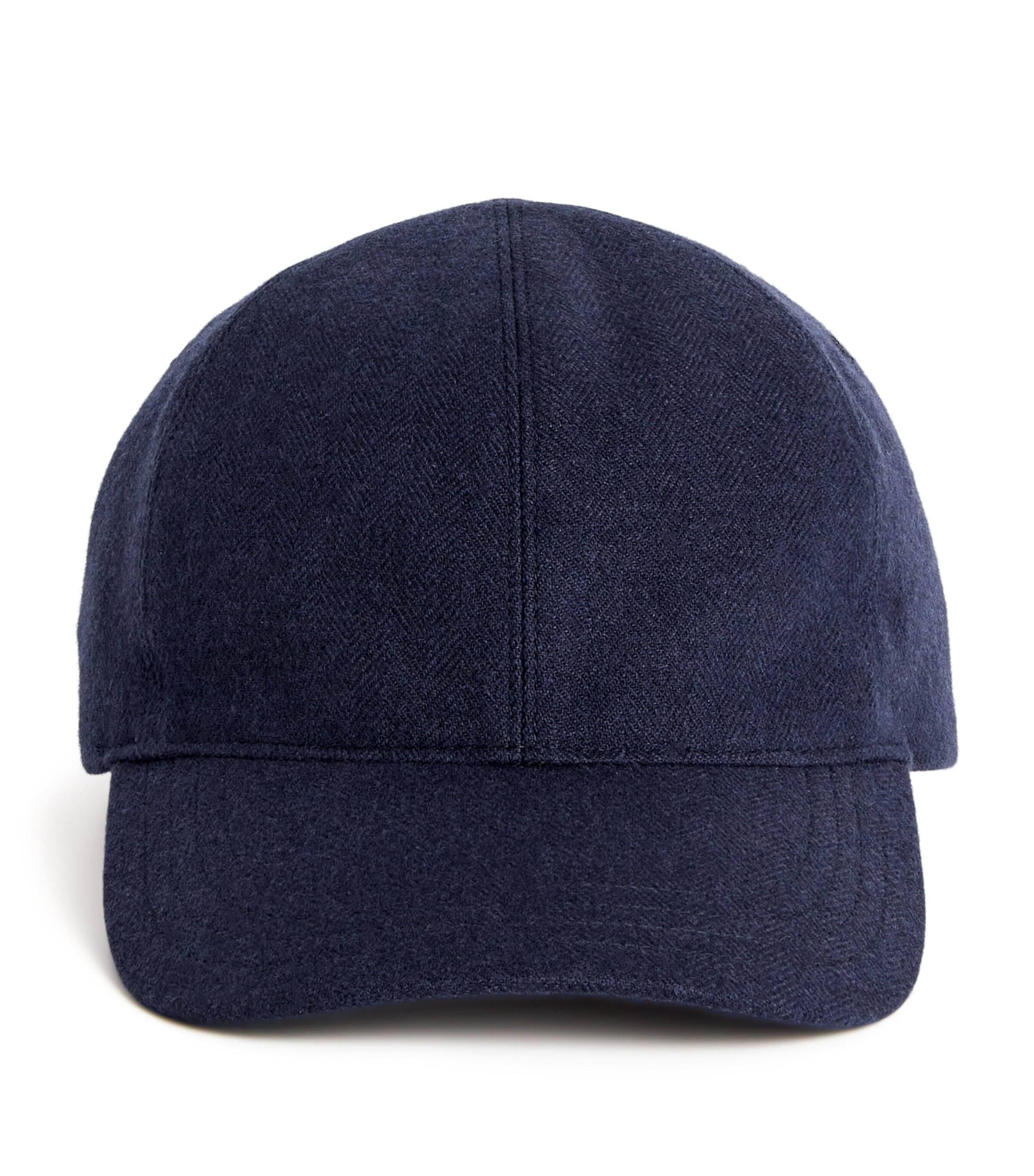 Ralph Lauren Purple Label Wool, Cashmere and Silk-Blend Mini Herringbone Cap Navy Image 1