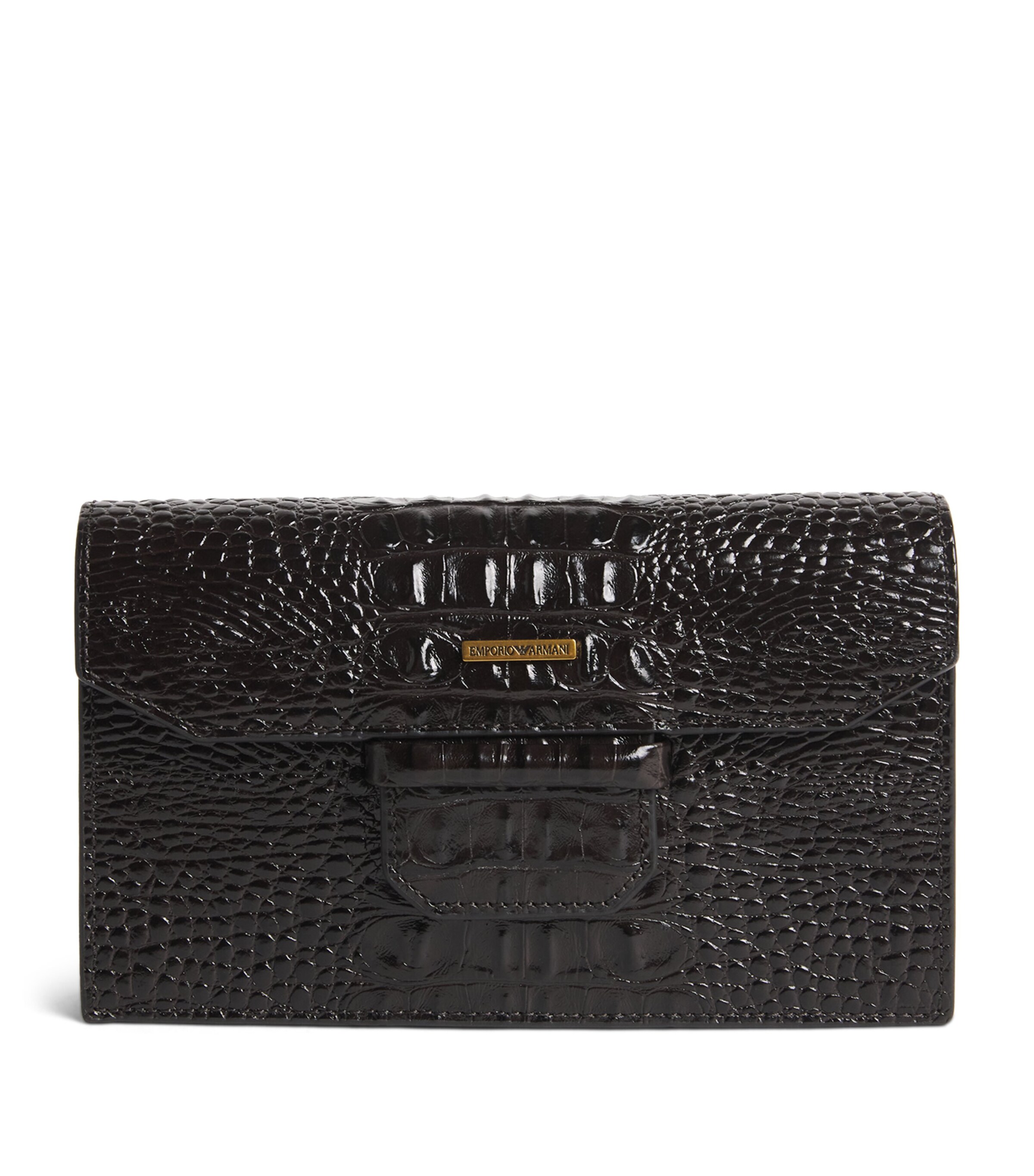Emporio Armani Leather Croc-Embossed Rectangular Case | Men New In | Men Accessories | Designers | Emporio Armani | Mens Accessories | Partywear | Mens | Bags