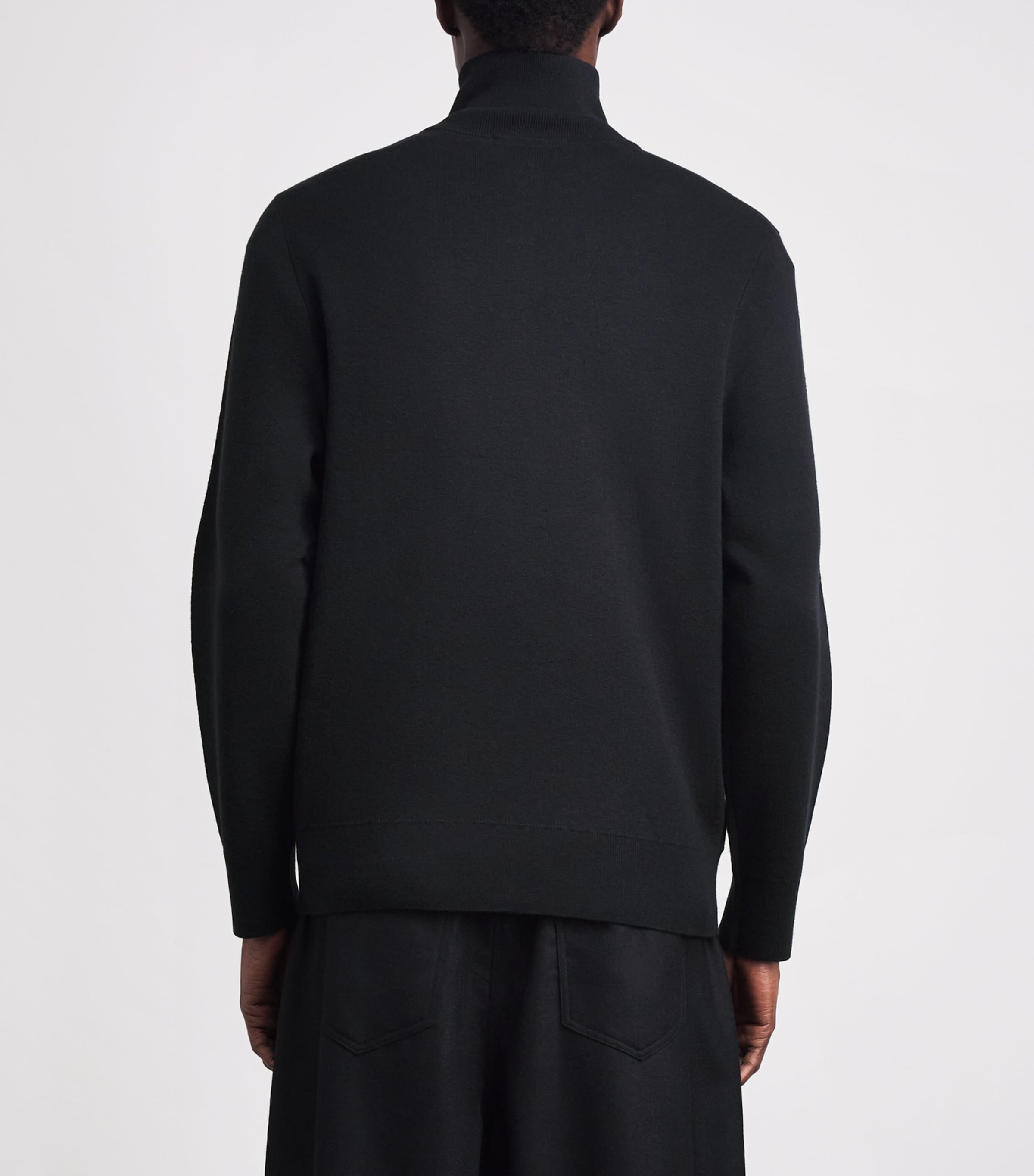 Sandro Paris Mens Wool Half-Zip Sweater Black Image 5