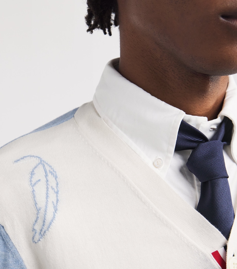 Cotton Feather Cardigan LT BLUE Image 6