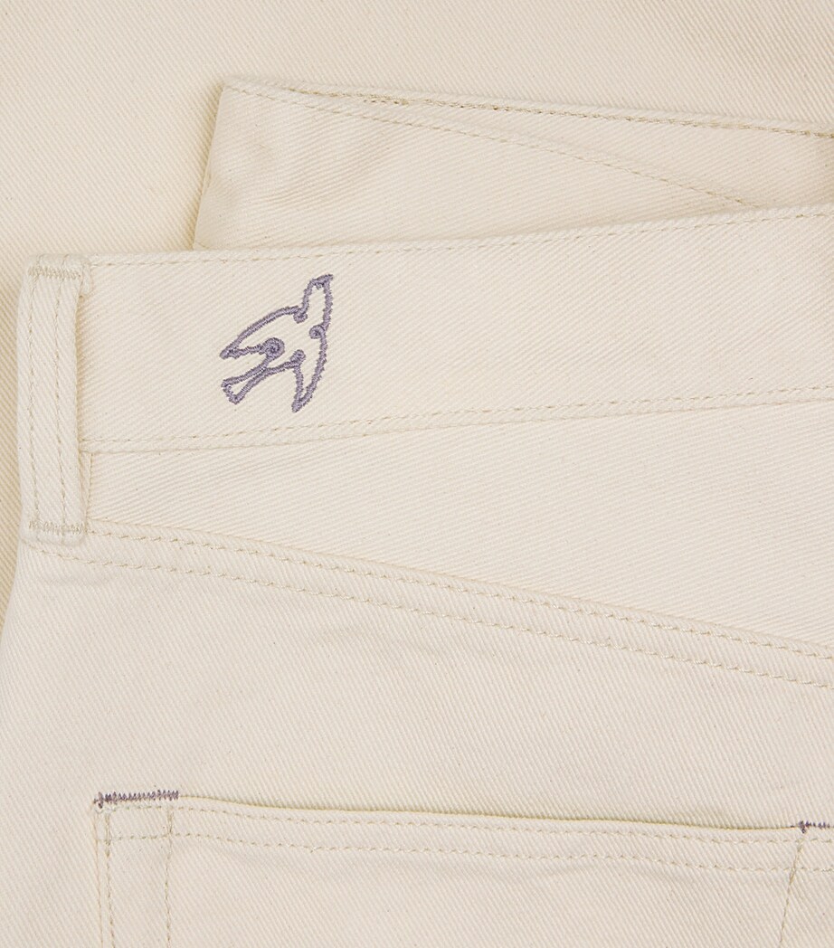Paul Smith Mens Embroidered Wide-Leg Jeans R_wash Image 6