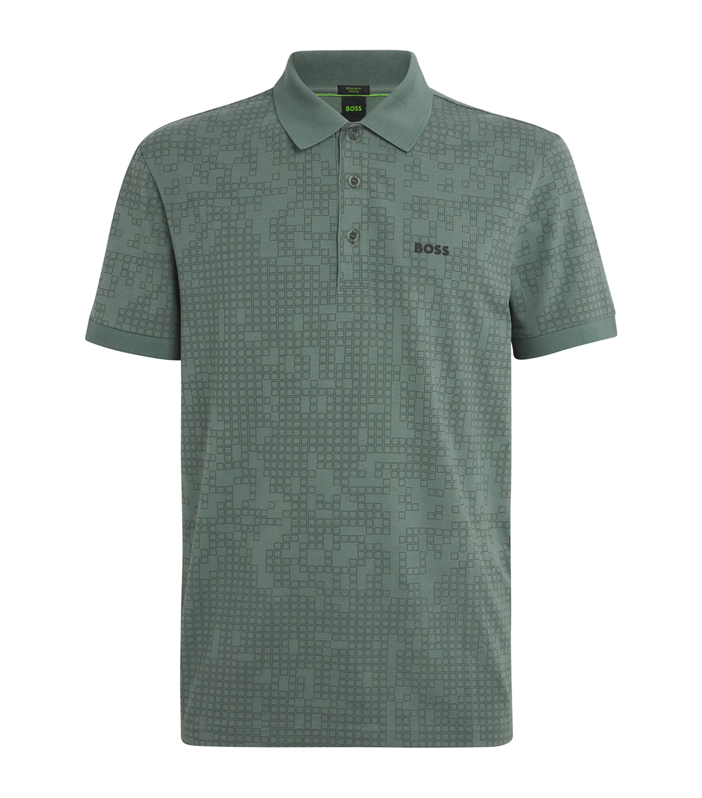 Hugo Boss Stretch-cotton Polo Shirt In Green