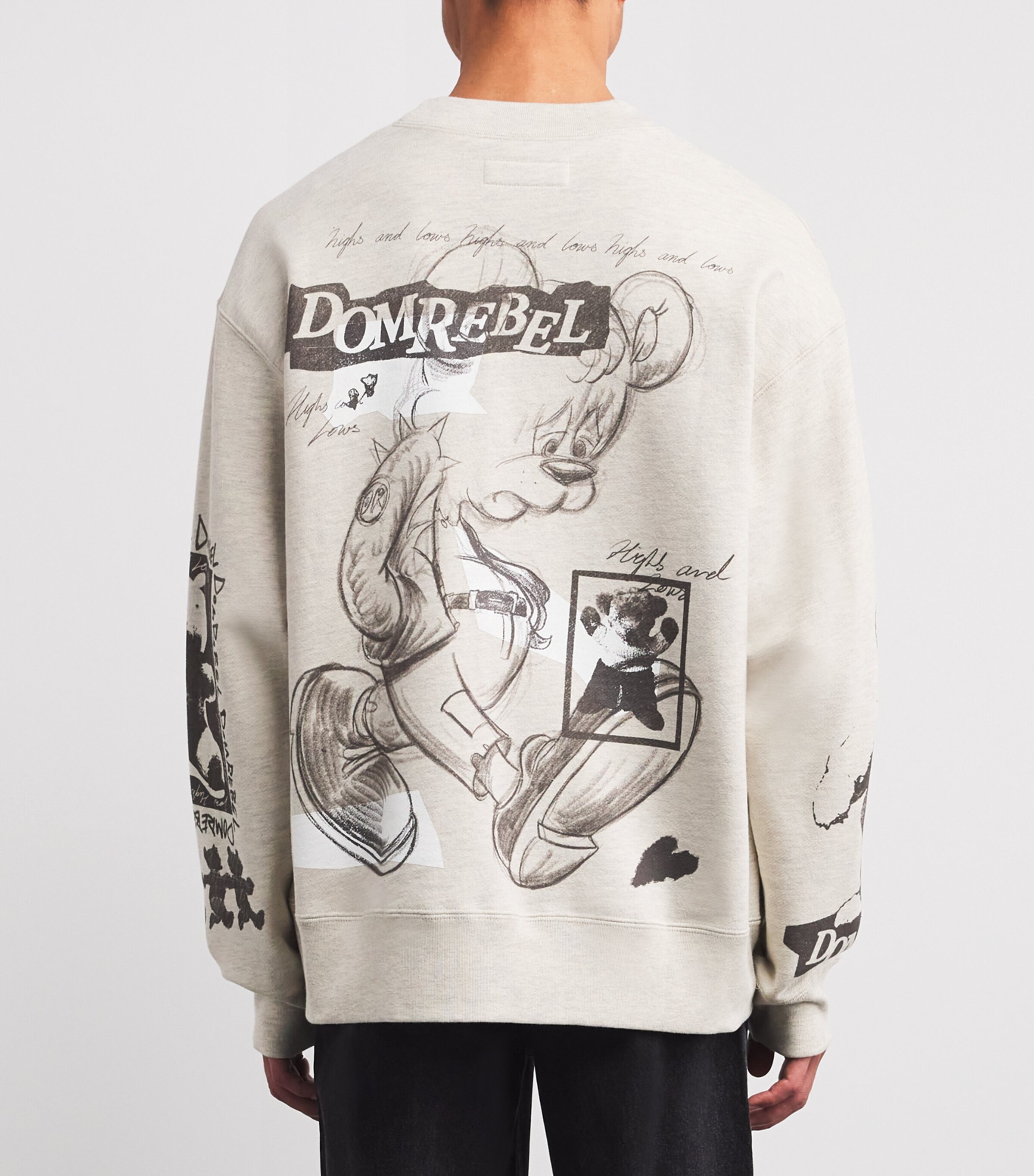 DOMREBEL Beige Cotton Sad Bear Sweatshirt | Harrods US