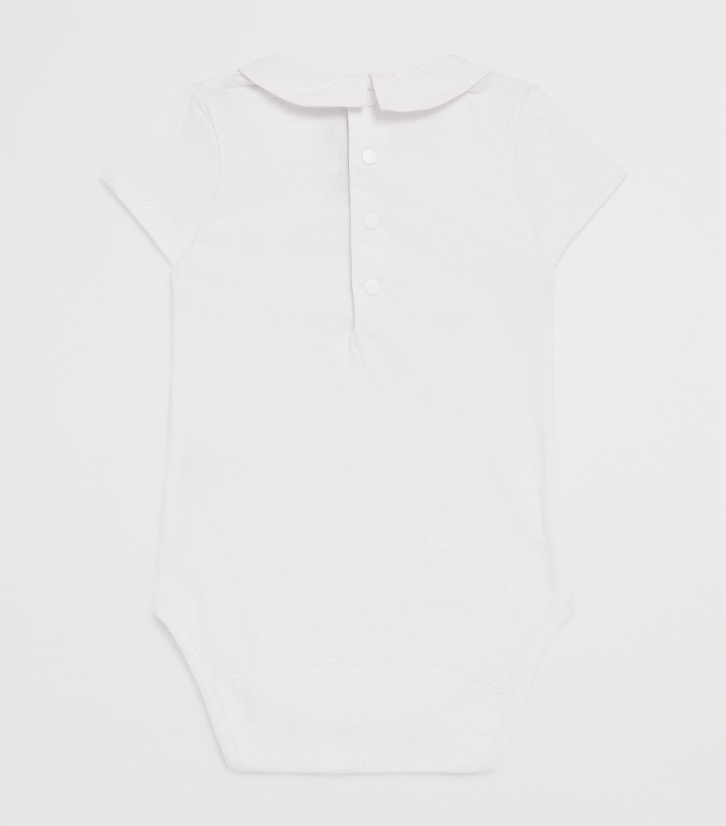Cotton Frilled-Collar Bodysuit (3-36 Months) 1BLANC Image 2