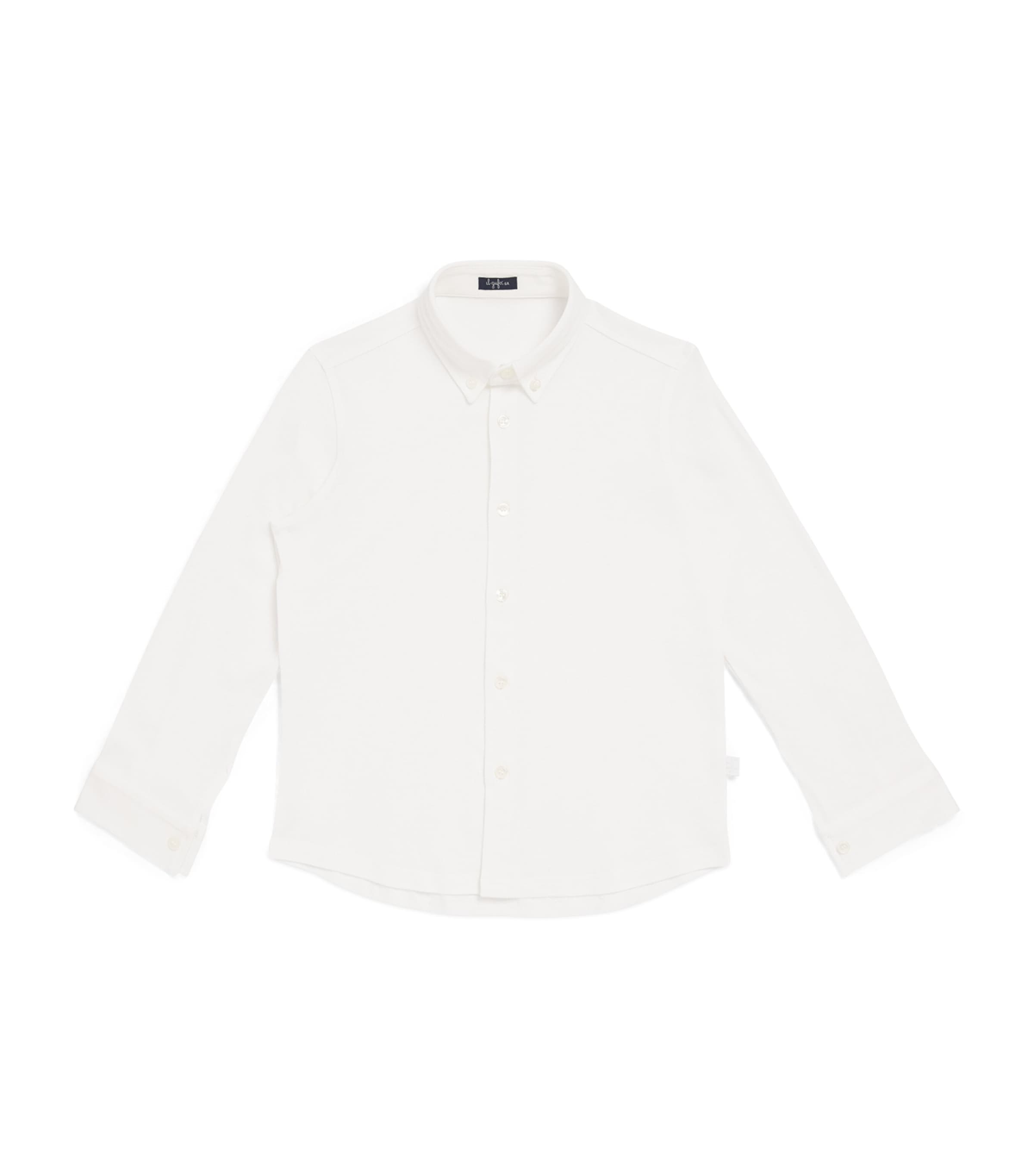 Shop Il Gufo Cotton Piqué Shirt In White