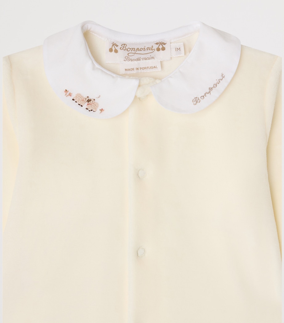 Bonpoint Embroidered-Collar All-In-One (1-18 Months) Blanc Lait Image 3
