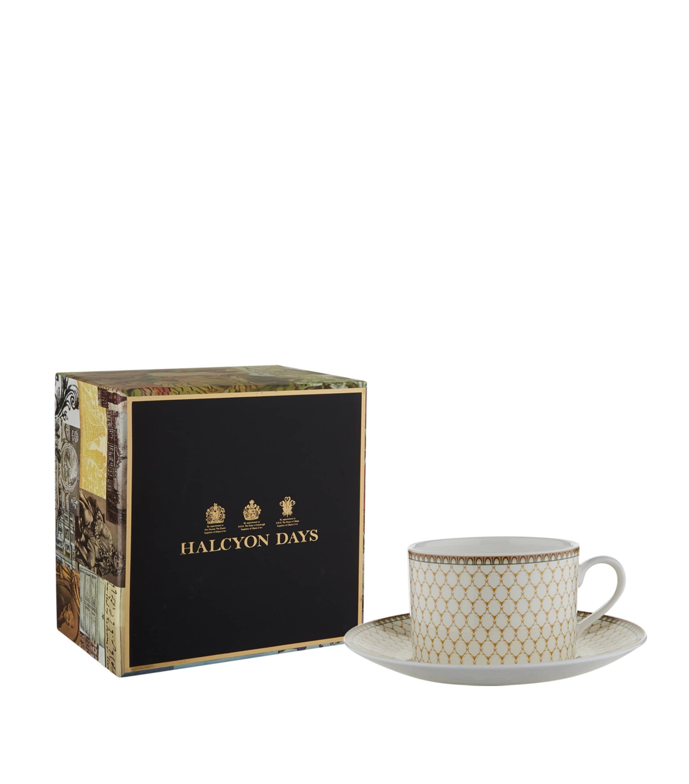 Halcyon Days Antler Trellis Teacup And Saucer In Ivory