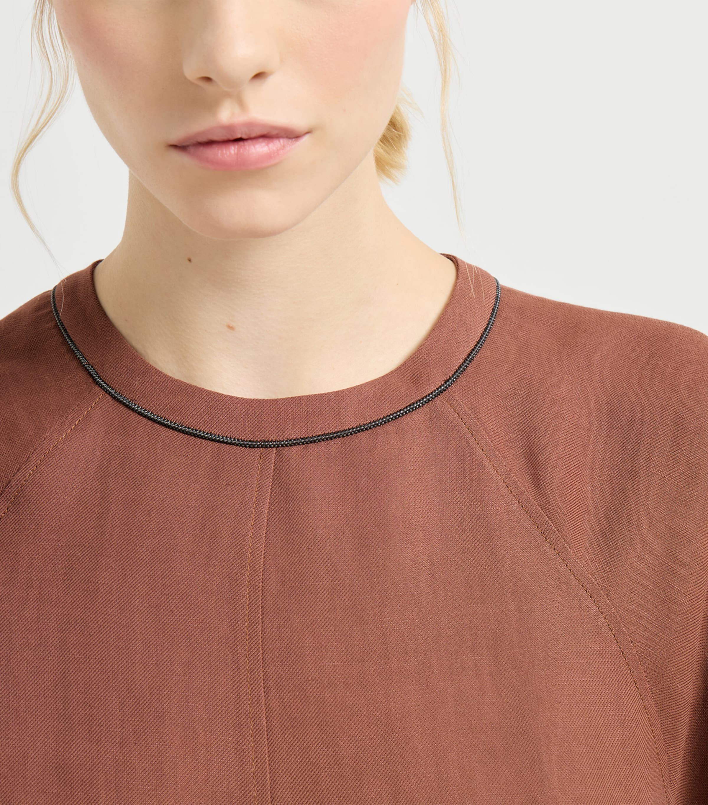 Twill Monili-Detail Mini Dress C4182 Image 6