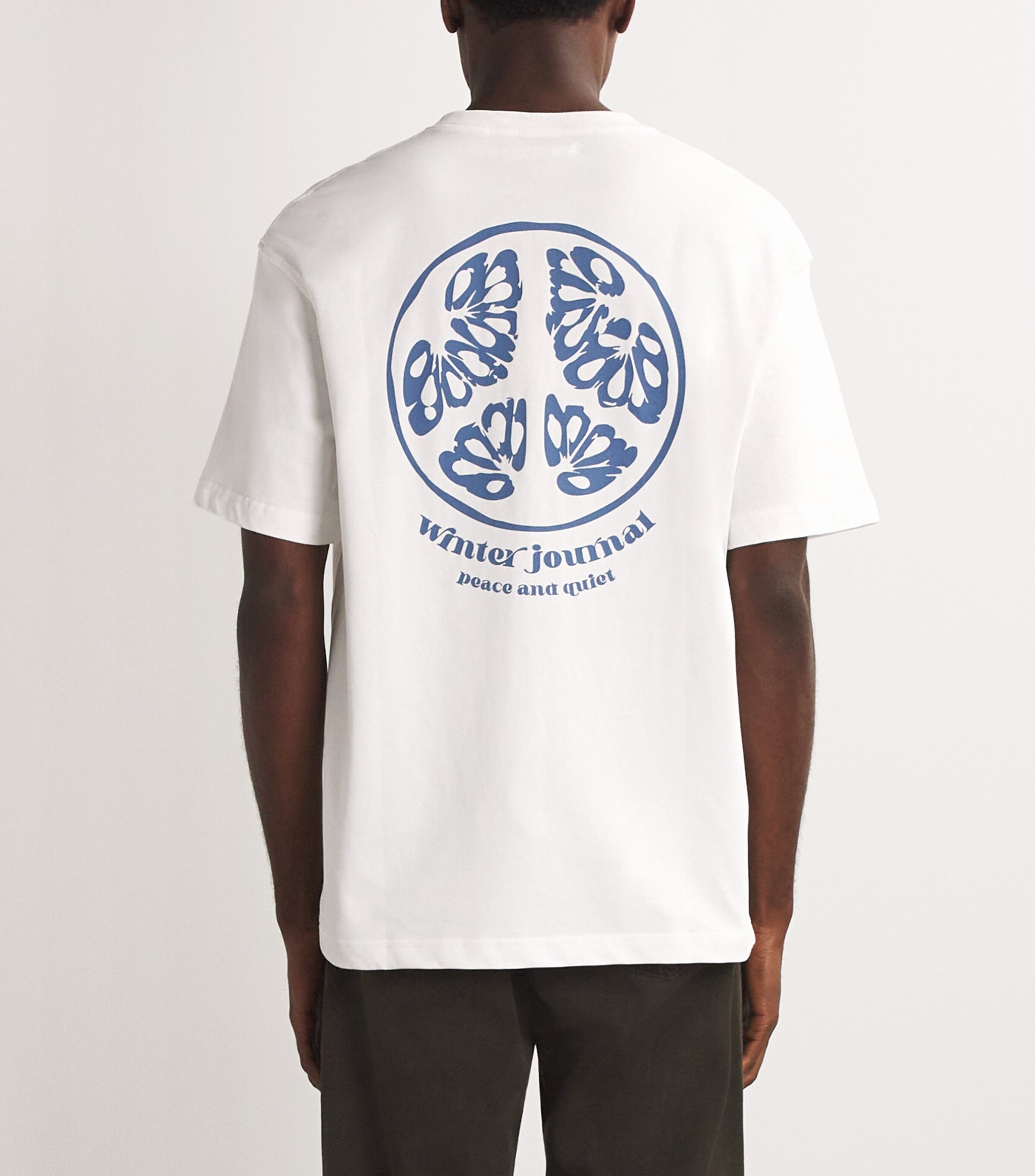 SAMSOE SAMSOE Mens Circle Logo Sajournal T-Shirt White Peace Image 4