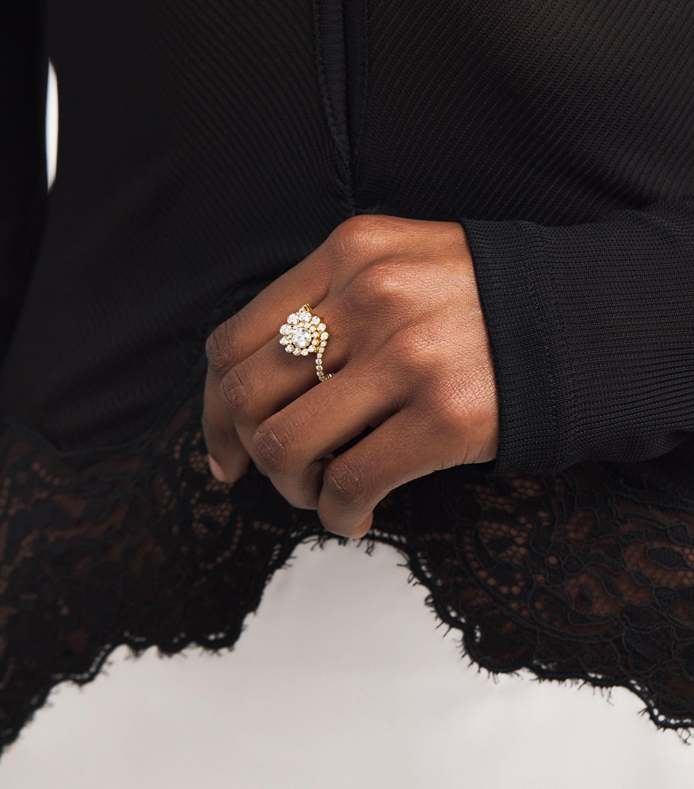 Yellow Gold and Diamond Plateau Ring YELLOW GOLD Image 2