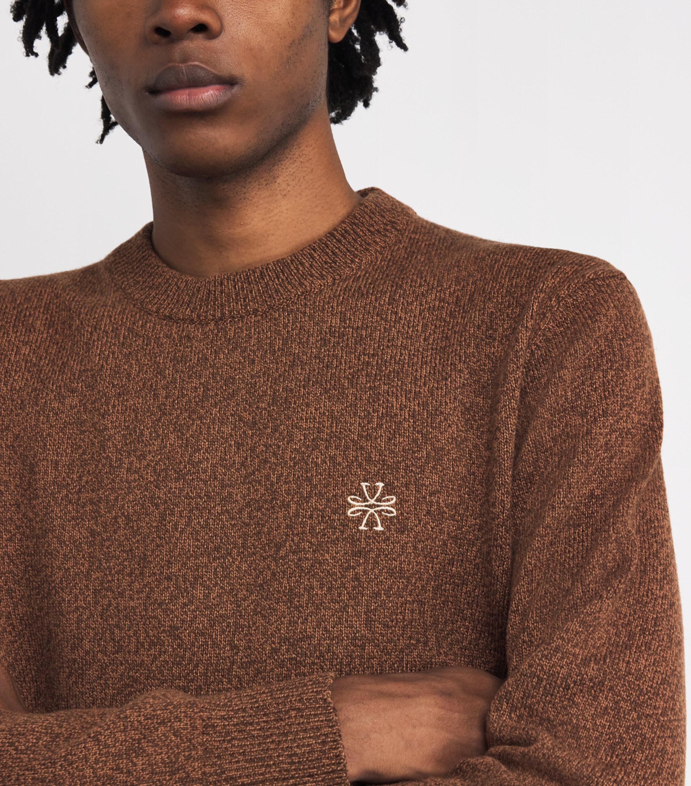 Wool-Cashmere Monogram Sweater F35 Image 6