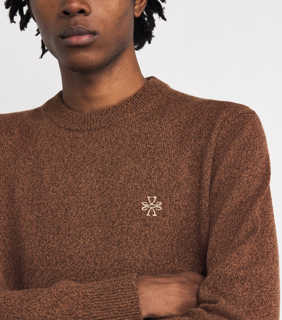 Wool-Cashmere Monogram Sweater F35 Image 6