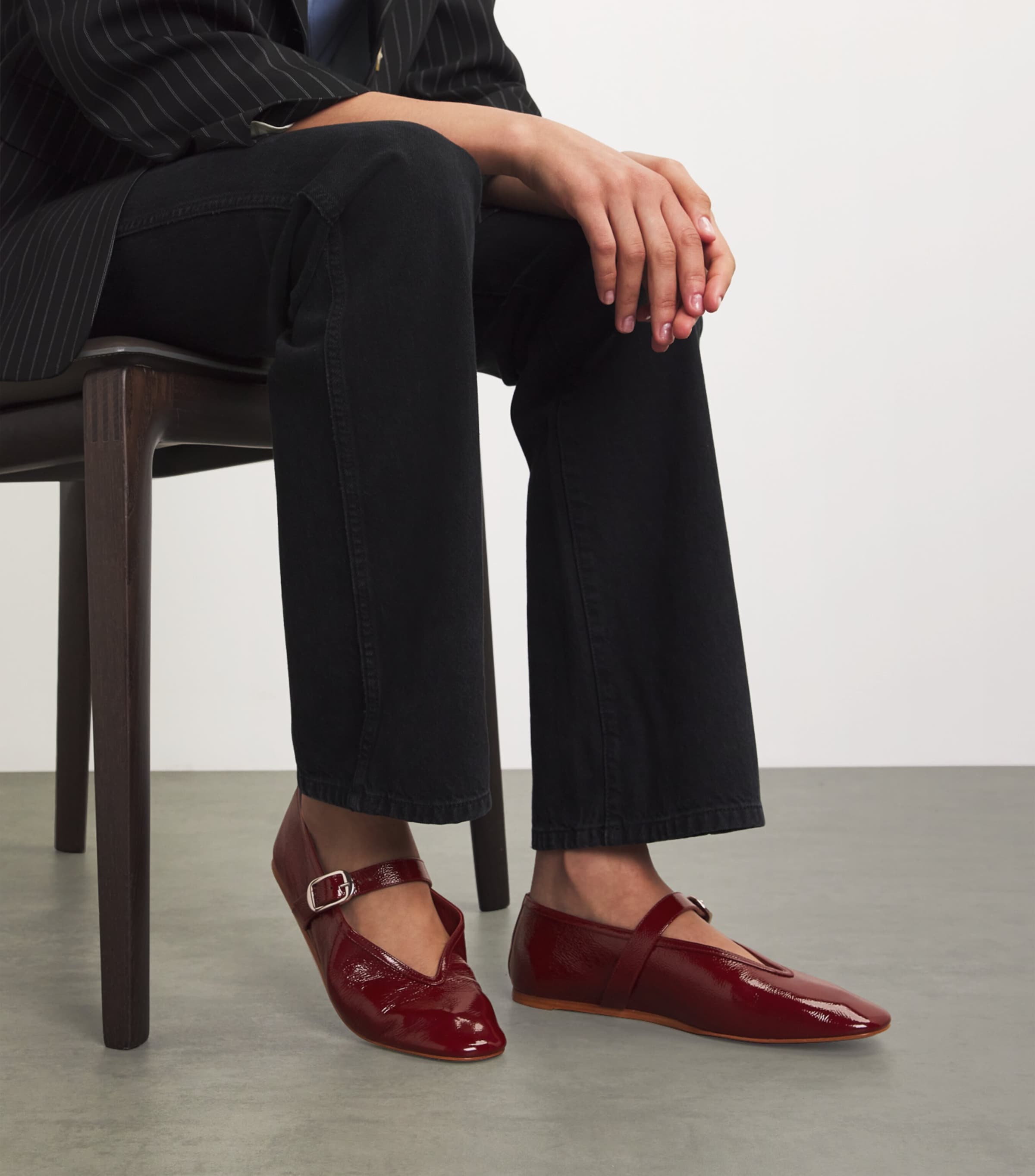 Patent Leather Stella Flats RED Image 2