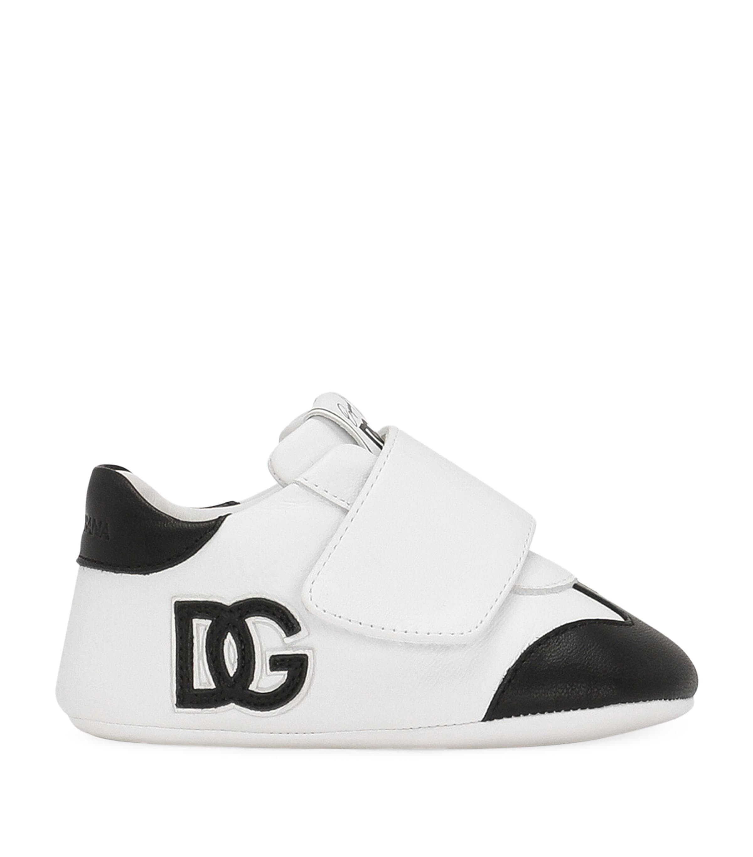 Dolce & Gabbana Kids Leather Logo Low-Top Sneakers | Baby Clothing | Baby Shoes | Trainers | Designers | Dolce & Gabbana