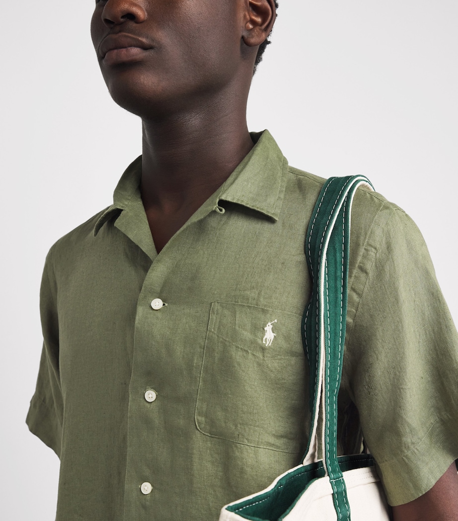 Polo Ralph Lauren Mens Linen Short-Sleeve Classic-Fit Shirt Garden Trail Image 3