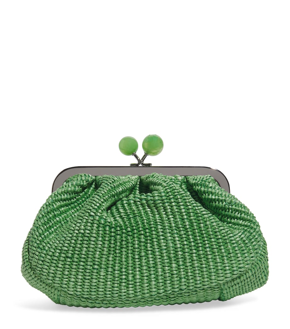 Small Raffia-Effect Pasticcino Bag EMERALD Image 1