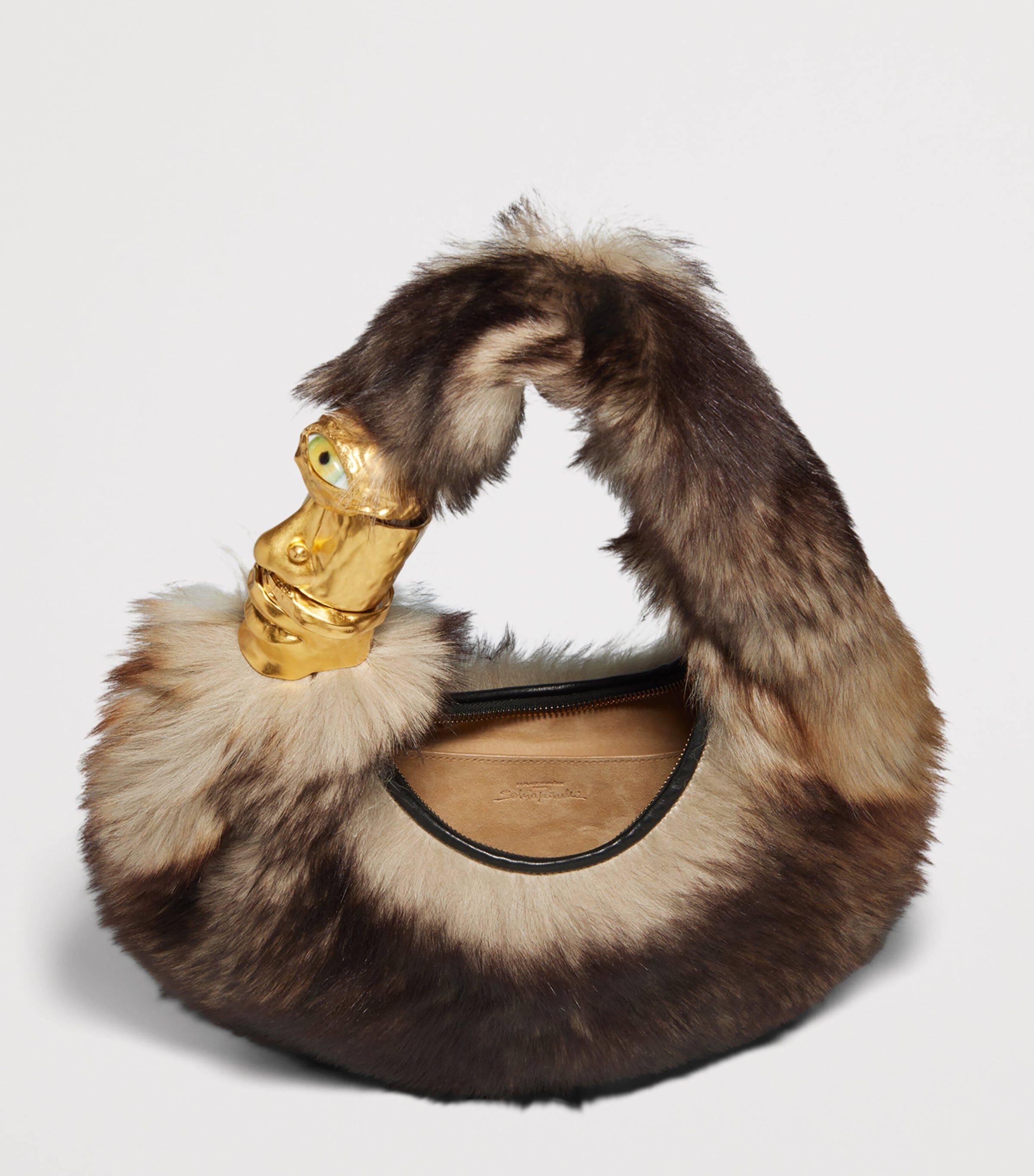 Schiaparelli Small Leather Soufflé Shoulder Bag Beige Image 3